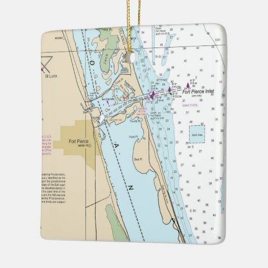 Ornement En Céramique Graphique de Fort Pierce Forida (Gauche)