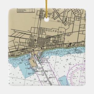 Ornement En Céramique Graphique du Mississippi de Gulfport