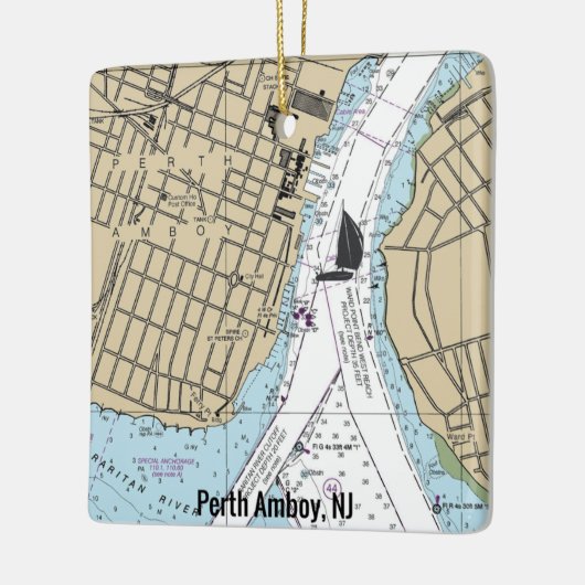 Ornement En Céramique Graphique NJ Perth Amboy (Gauche)