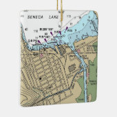 Ornement En Céramique Graphique NY de Seneca Lake Watkins (Droite)