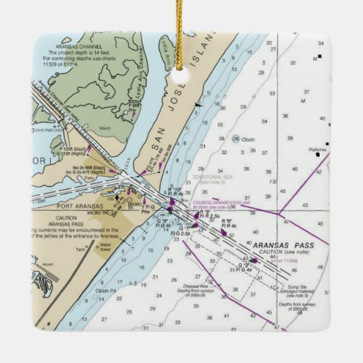 Ornement En Céramique Graphique Port Aransas (Dos)