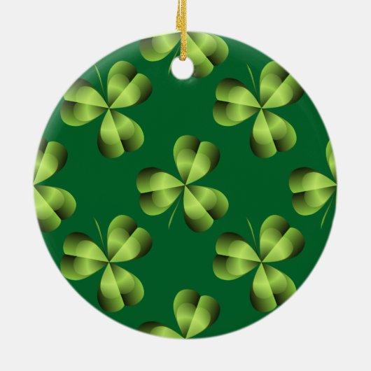 Ornement En Céramique Graphique shamrock à trois feuilles (Dos)