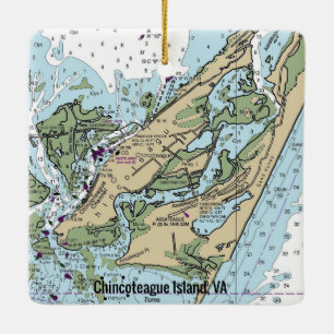 Ornement En Céramique Graphique VA de l'île Chincoteague