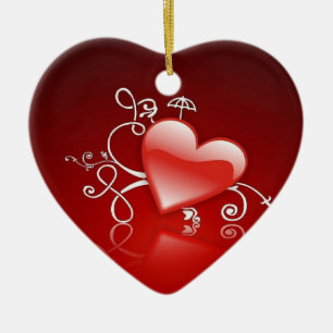 Ornement En Céramique Graphisme de Saint-Valentin -