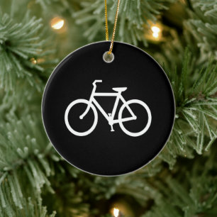 Ornement En Céramique Graphisme de vélo noir et blanc