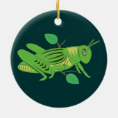 Ornement En Céramique Grasshopper vert (Dos)