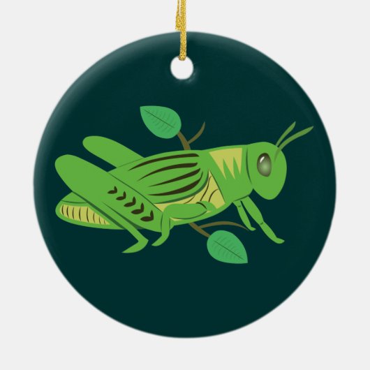 Ornement En Céramique Grasshopper vert (Dos)