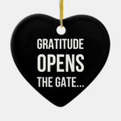 Ornement En Céramique Gratitude ouvre la citation inspirante Gate (Devant)