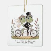 Ornement En Céramique Grenouilles personnalisées sur un mariage Mariage (Gauche)