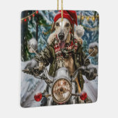 Ornement En Céramique Greyhound Chien équitation Moto Noël (Droite)