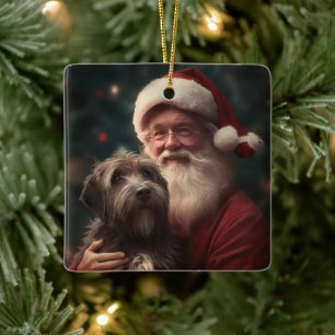 Ornement En Céramique Griffon à poil dur Saint-Nicolas Noël