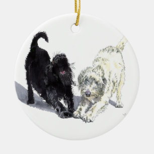 Ornement En Céramique Griffonnage de Labradoodle
