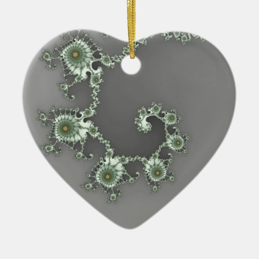 Ornement En Céramique Gris Alien Noël Fractal (Devant)