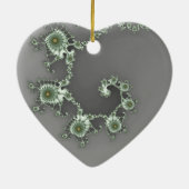 Ornement En Céramique Gris Alien Noël Fractal (Dos)