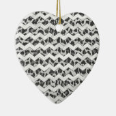 Ornement En Céramique Gris léopard Chevron et gris clair (Droite)