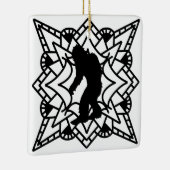 Ornement En Céramique Gros pied, Sasquatch dans un Mandala (Droite)