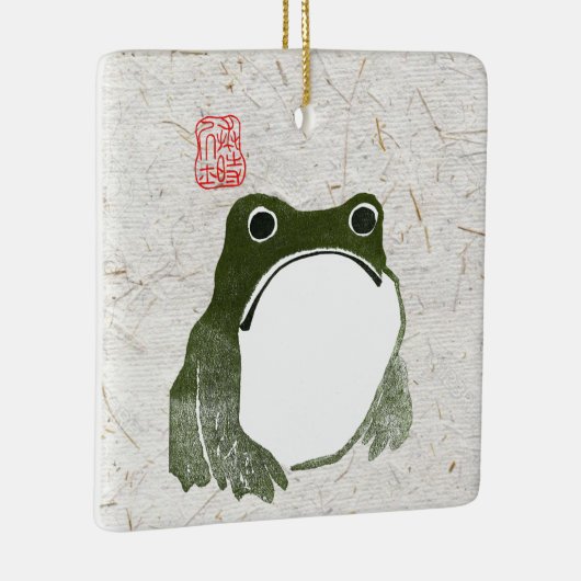 Ornement En Céramique Grumpy Grenouille japonaise crapaud 19ème siècle (Droite)