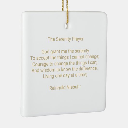 Ornement En Céramique Guillemet de message de prière personnalisé et pho (Droite)