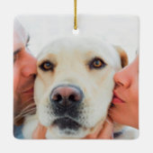 Ornement En Céramique Guillemet de message de prière personnalisé et pho (Dos)