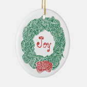 Ornement En Céramique Guirlande de Scribbleprints - blanc, sur le rouge (Droite)