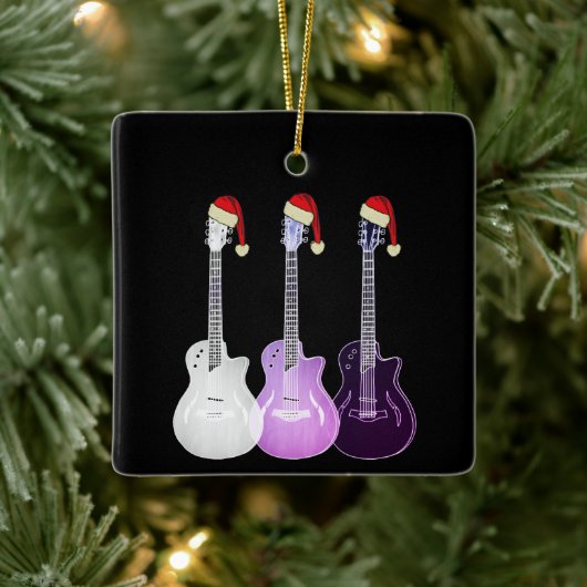 Ornement En Céramique Guitares électriques Festive violet (Arbre)