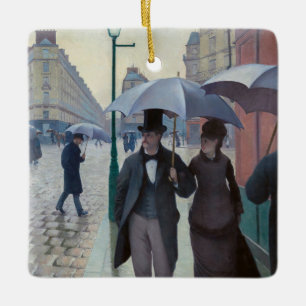 Ornement En Céramique Gustave Caillebotte - Rue de Paris ; Temps de plui