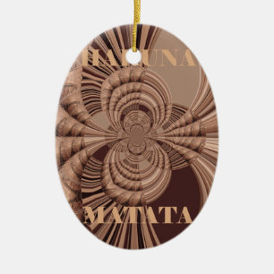 Ornement En Céramique Hakuna Matata Kenya Giraffe Safari tissé Sourveni