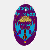 Ornement En Céramique "Hakuna Matata Kenya" Papillon Art Imprimer/Graphi (Droite)