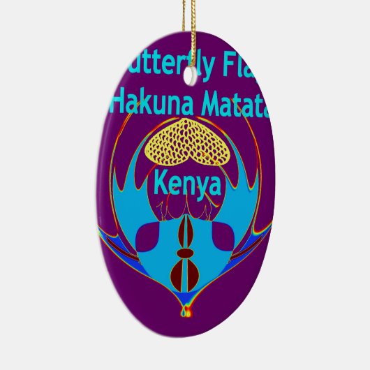 Ornement En Céramique "Hakuna Matata Kenya" Papillon Art Imprimer/Graphi (Droite)