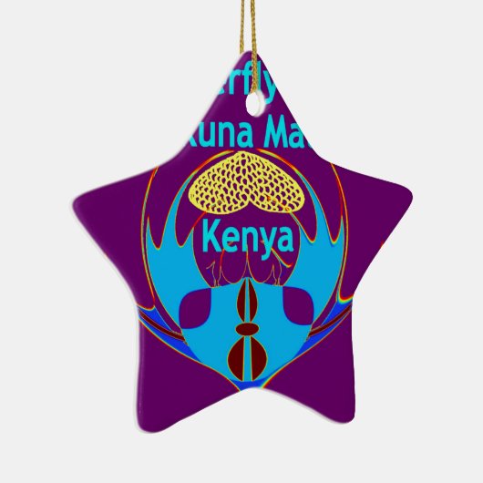 Ornement En Céramique "Hakuna Matata Kenya" Papillon Art Imprimer/Graphi (Droite)