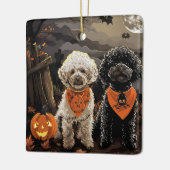 Ornement En Céramique Halloween caniche Éffrayant (Gauche)