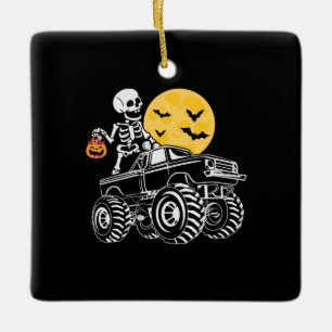 Ornement En Céramique Halloween Skeleton équitation Camion Anniversaire