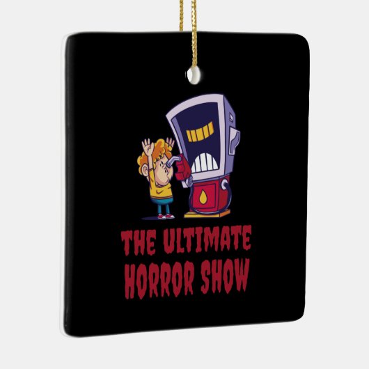 Ornement En Céramique Halloween - Spectacle d'horreur à la station-servi (Droite)