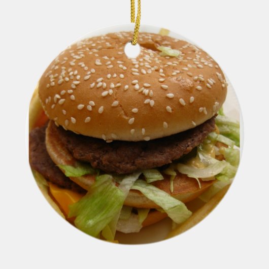 Ornement En Céramique hamburger et frites (Devant)