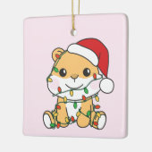 Ornement En Céramique Hamster Christmas Winter Animaux de vacances Hamst (Gauche)