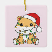 Ornement En Céramique Hamster Christmas Winter Animaux de vacances Hamst (Devant)