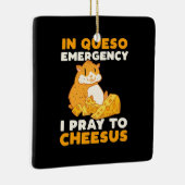 Ornement En Céramique Hamster Je Prie Pour Cheesus (Droite)