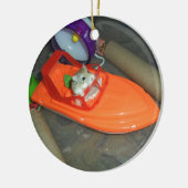 Ornement En Céramique Hamster sur un bateau (Gauche)