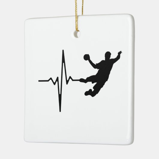 Ornement En Céramique Handball - Handball Player Heartbeat (Gauche)