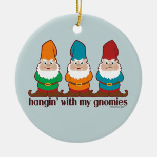 Ornement En Céramique Hangin avec mon Gnomies