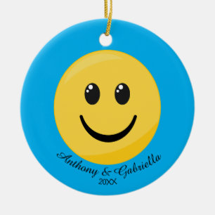 Ornement En Céramique Happy Face Personnalisé Ornament Emoji