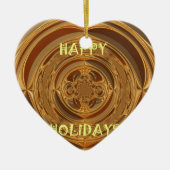 Ornement En Céramique Happy Holidays Circle Art Print/Design (Devant)