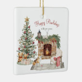 Ornement En Céramique Happy Pawlidays Chien Design - Corgi (Droite)