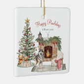 Ornement En Céramique Happy Pawlidays Chien Design - Malamute d'Alaska (Droite)
