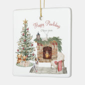 Ornement En Céramique Happy Pawlidays Chig Design - Jack Russell (Gauche)