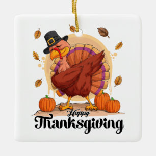 Ornement En Céramique Happy Thanksgiving