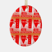 Ornement En Céramique Happy Valentine's Day Text Forever Love Hearts Red (Droite)
