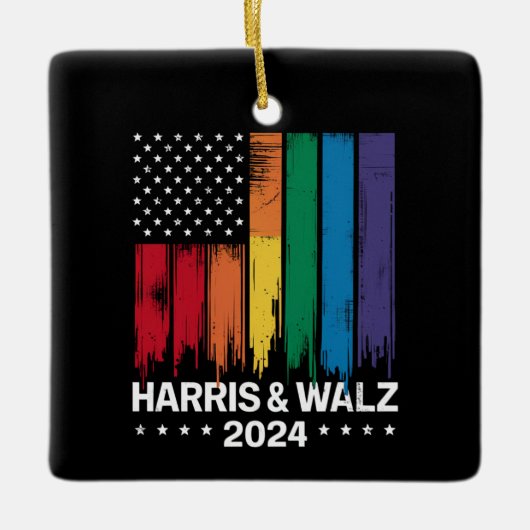 Ornement En Céramique Harris Waltz 2024 Election Gay Tim Waltz LGBTQ (Devant)