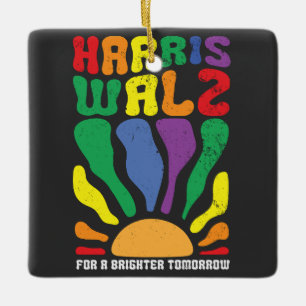 Ornement En Céramique Harris Waltz pour un avenir meilleur Kamala LGBT