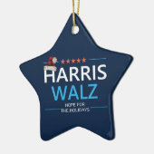Ornement En Céramique Harris Walz Noël espoir pour les fêtes Kamala (Gauche)